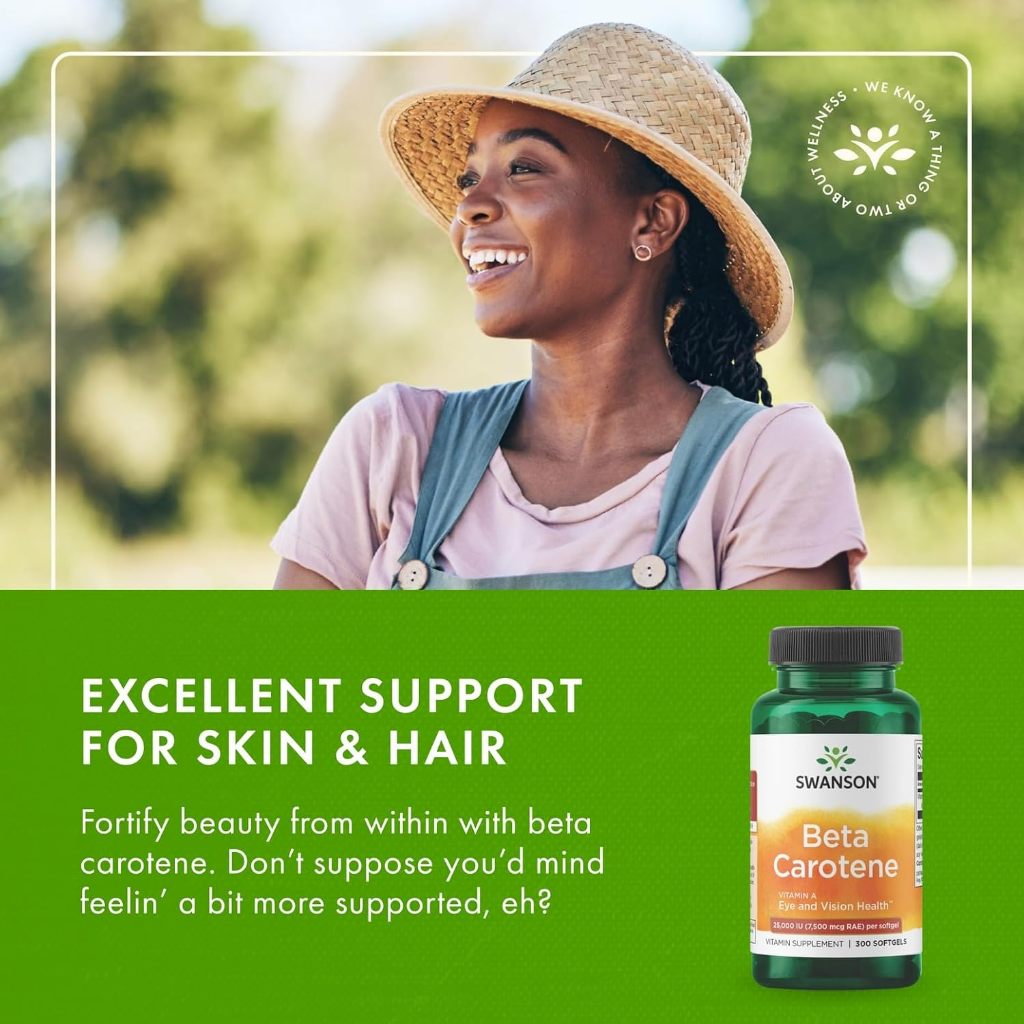 HealthilyYou | Swanson, Beta Carotene, 25,000 IU (7,500 mcg RAE), Softgels Eye and Vision Health