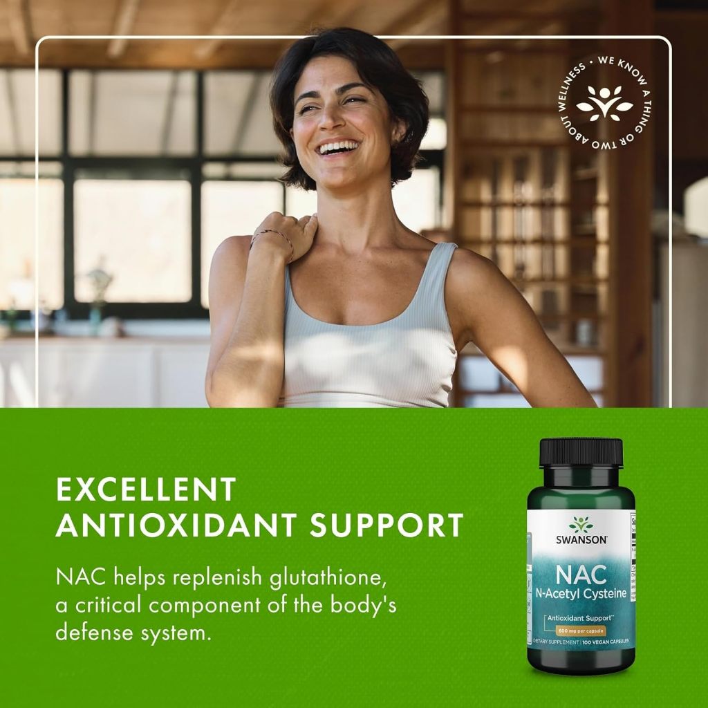 HealthilyYou | Swanson, NAC, 600 mg, Veggie Capsules Potent Antioxidant that Supports Liver Health