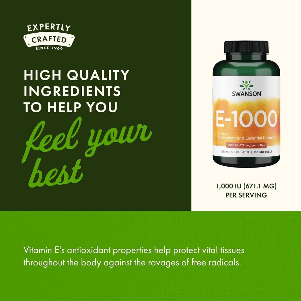 HealthilyYou | Swanson, Natural E, 1,000 IU, 60 Softgels Antioxidant and Essential Nutrient