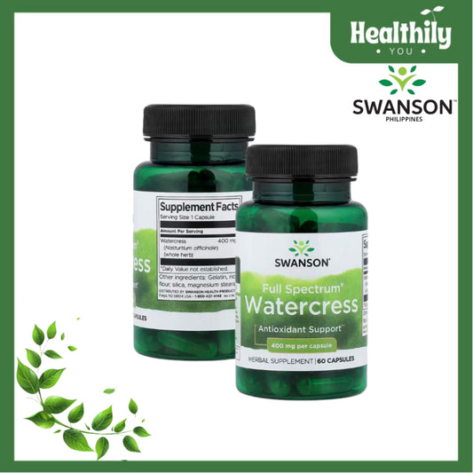 HealthilyYou | Swanson, Full Spectrum® Watercress, 400 mg, 60 Capsules Antioxidant Support