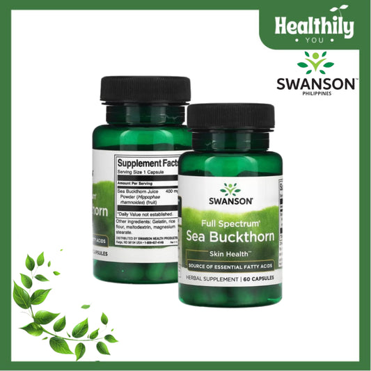 HealthilyYou | Swanson, Full Spectrum® Sea Buckthorn, 60 Capsules Skin Health Herbal Supplement
