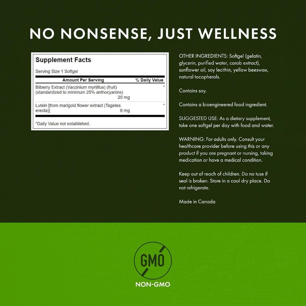 HealthilyYou | Swanson, Lutein & Bilberry, 60 & 120 Softgels, Eye and Vision Health