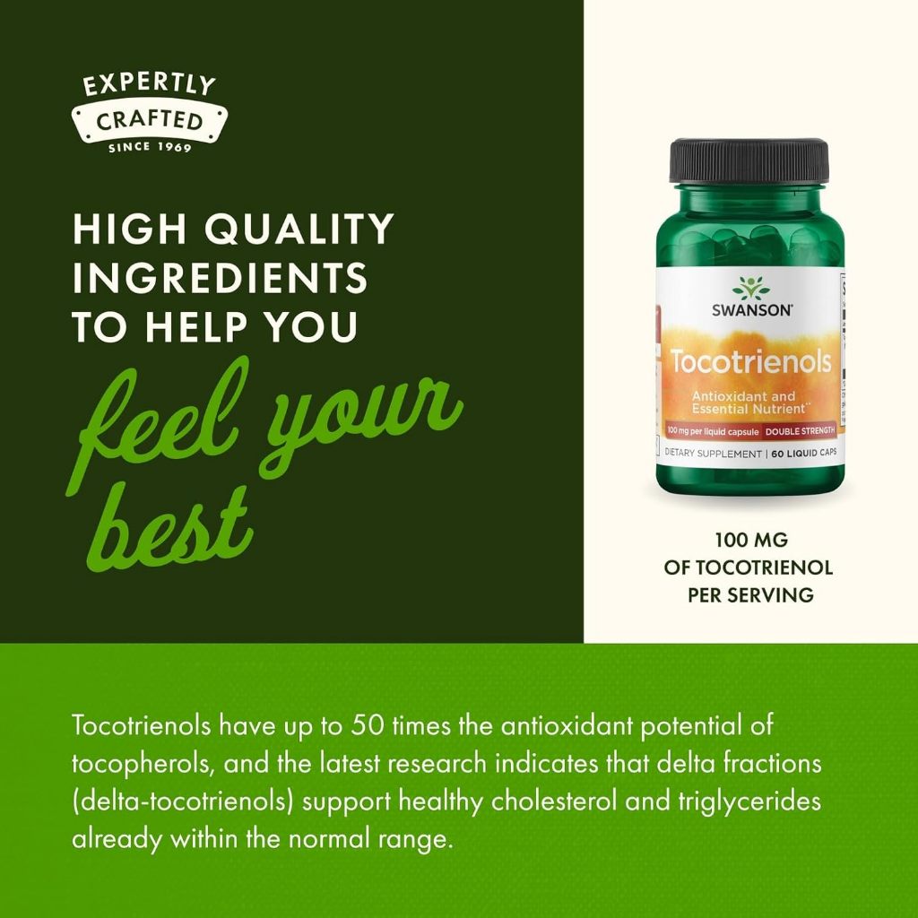 Healthily You | Swanson, Tocotrienols, 100 mg, 60 Liquid Caps Antioxidant and Essential Nutrient