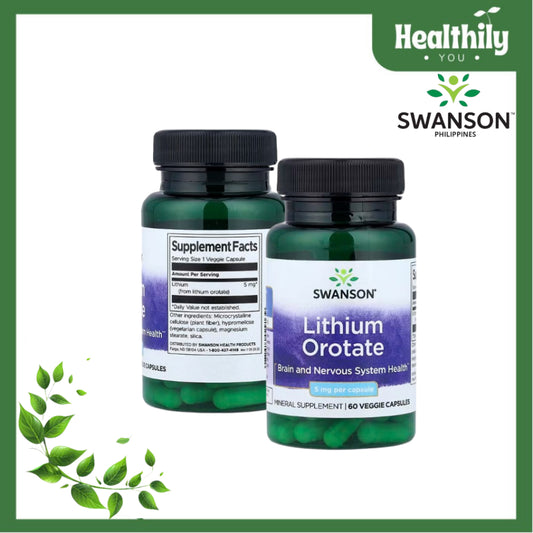 Healthily You | Swanson, Lithium Orotate, 5 mg, 60 Veggie Capsules Brain and Nervous System Health
