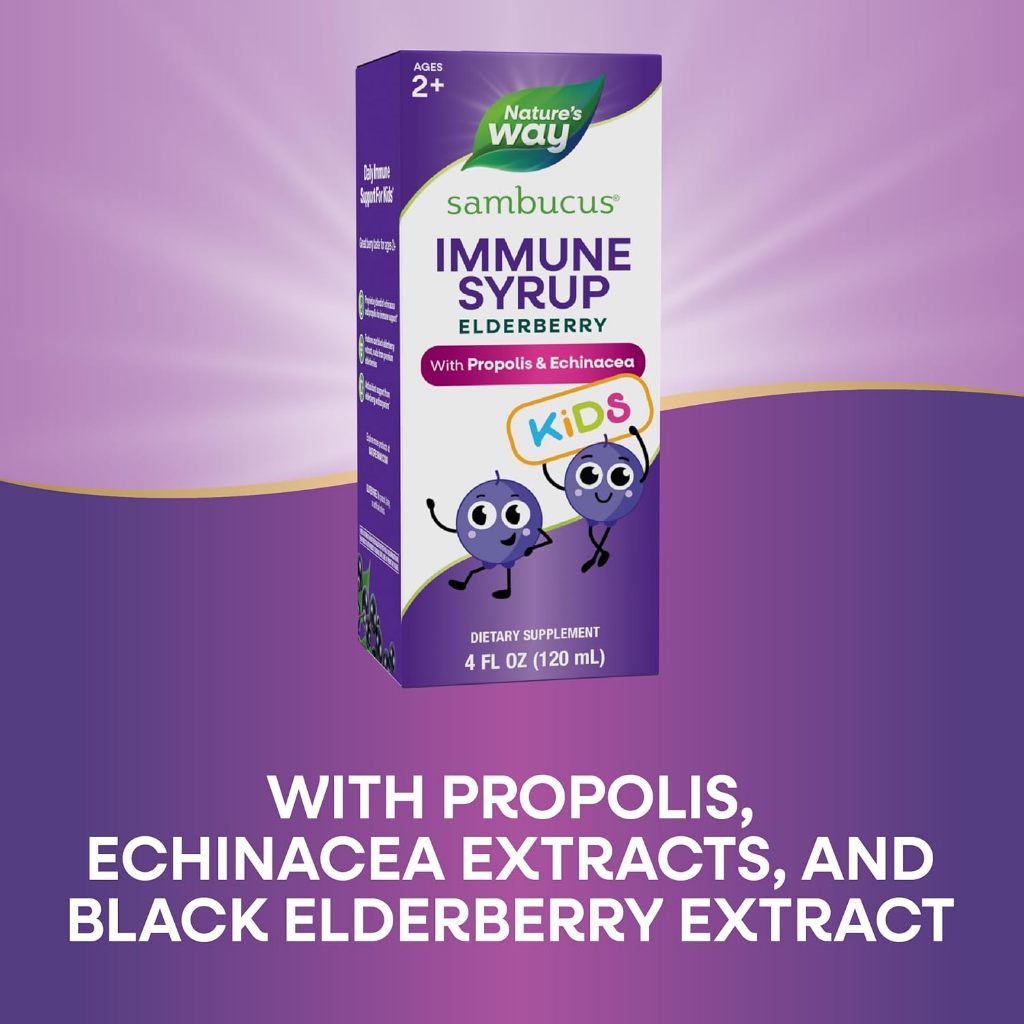 Nature's Way, Sambucus® Kids, Immune Syrup Elderberry ( Boosts Immune System )