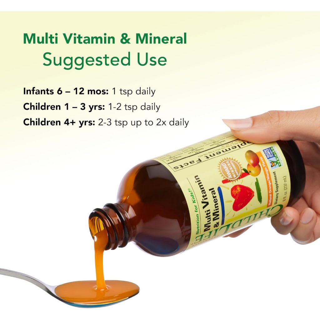 LittleSunshine | ChildLife Essentials, Multi Vitamin & Mineral, Natural Orange/Mango, Immune Health