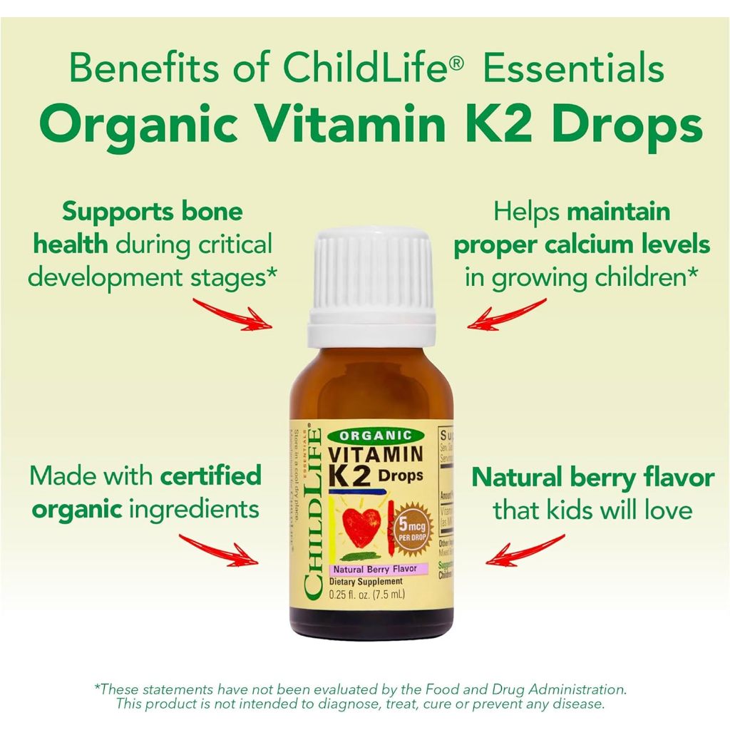 LittleSunshine | ChildLife Essentials, Organic Vitamin K2 Drops, Natural Berry, 5 mcg, 0.25 fl oz
