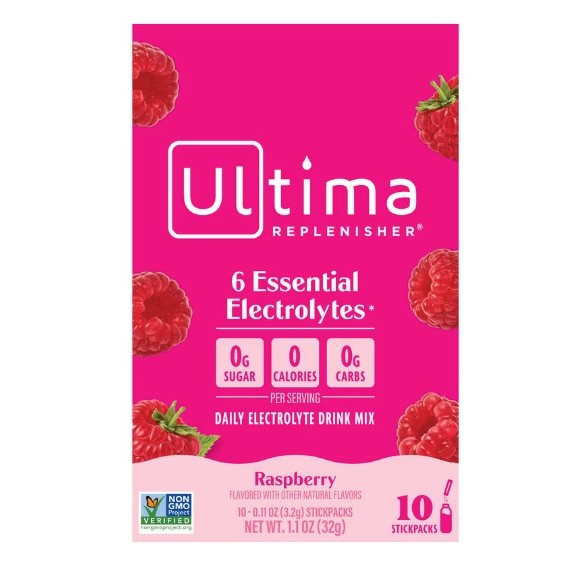 NaturalSolutions | Ultima Replenisher, 6 Essential Electrolytes, Lemonade, Tropical, Mix, Raspberry