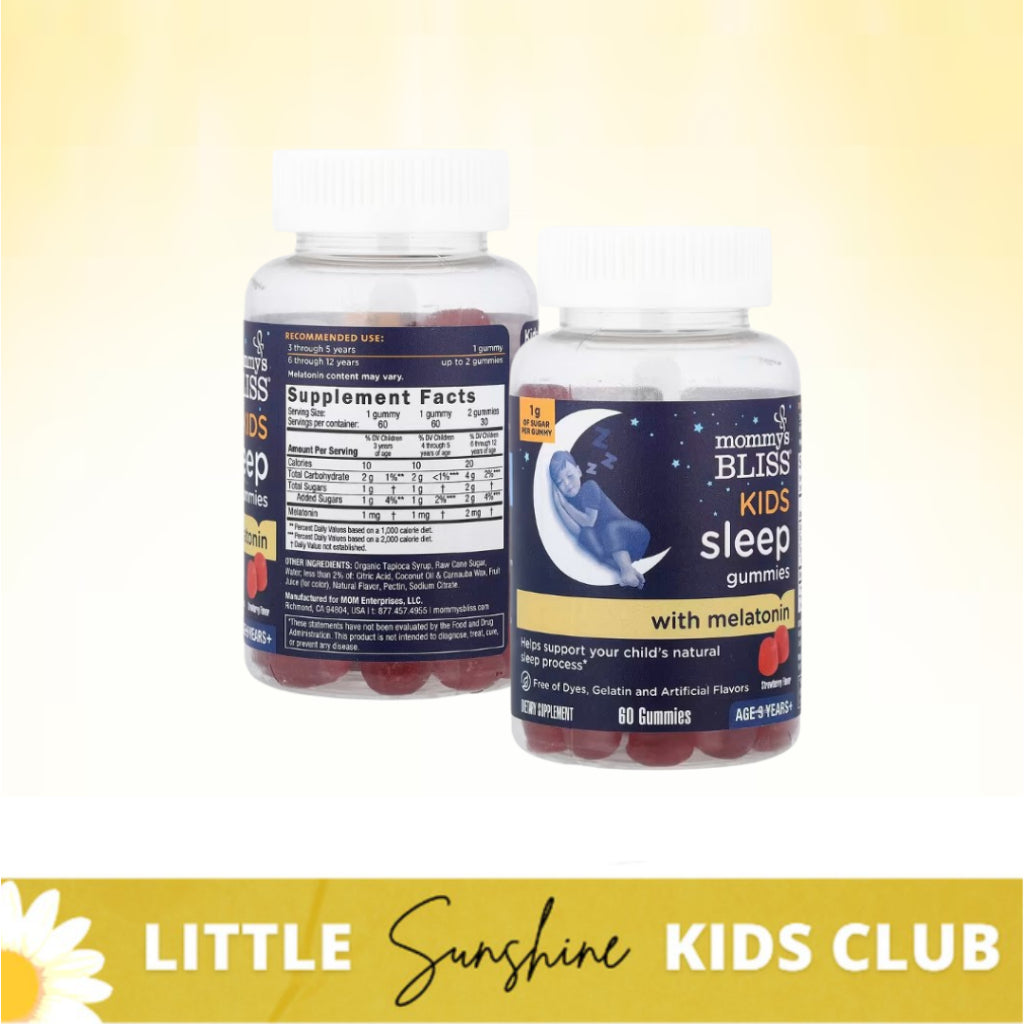 LittleSunshine | Mommy's Bliss, Kids Sleep Gummies With Melatonin, Age 3 Years+, Strawberry, 60Gummy