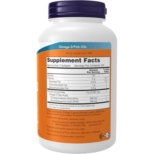 USA Supplements | NOW Foods, Omega-3 Fish Oil ( Heart & Cardiovascular Support )