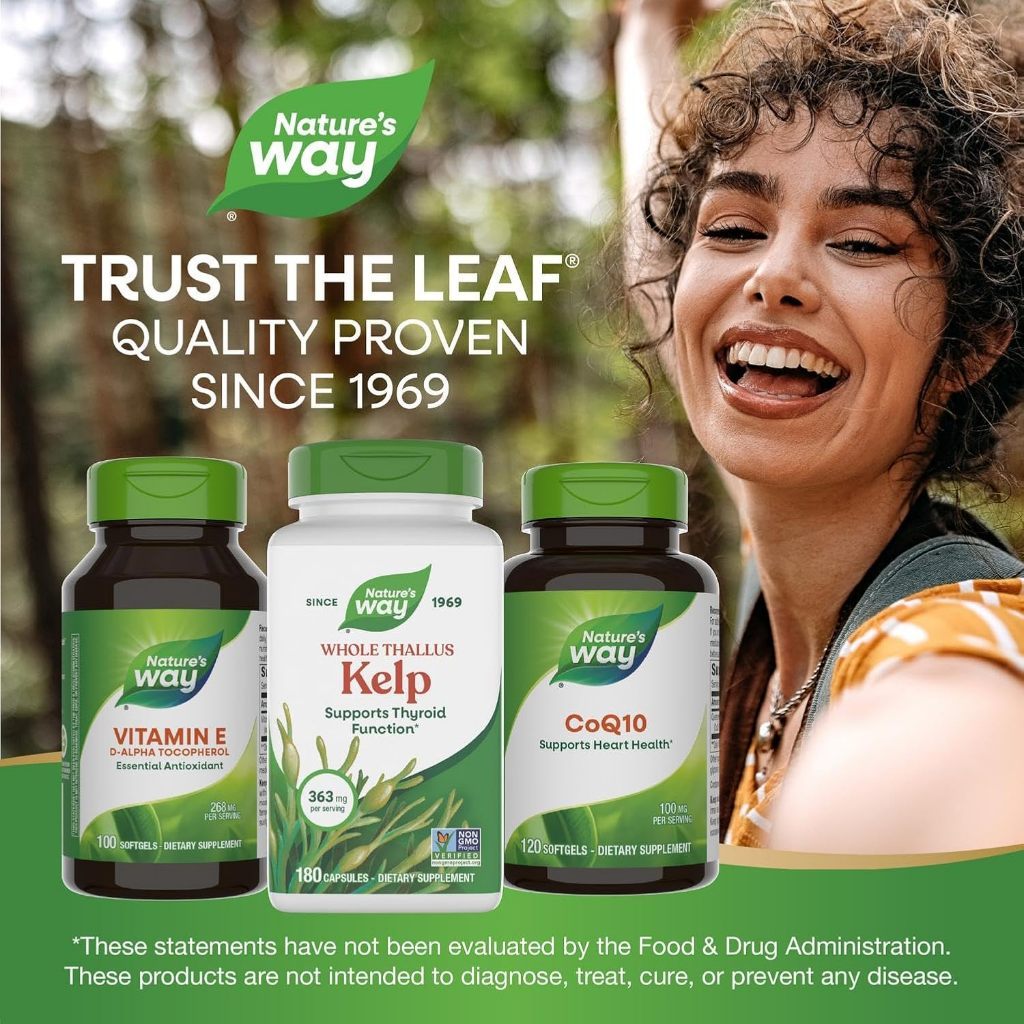 USA Supplements | Nature's Way, Whole Thallus Kelp, 100 Capsules ( Thyroid & Metabolic Support )