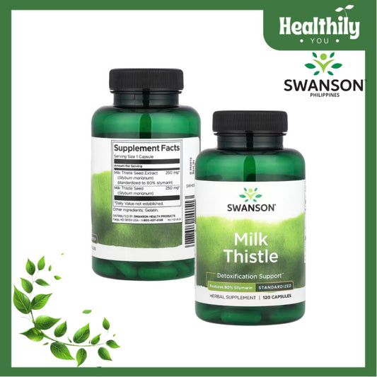 HealthilyYou | Swanson, Milk Thistle, 120 Capsules Detoxification Support, Boosts Antioxidant