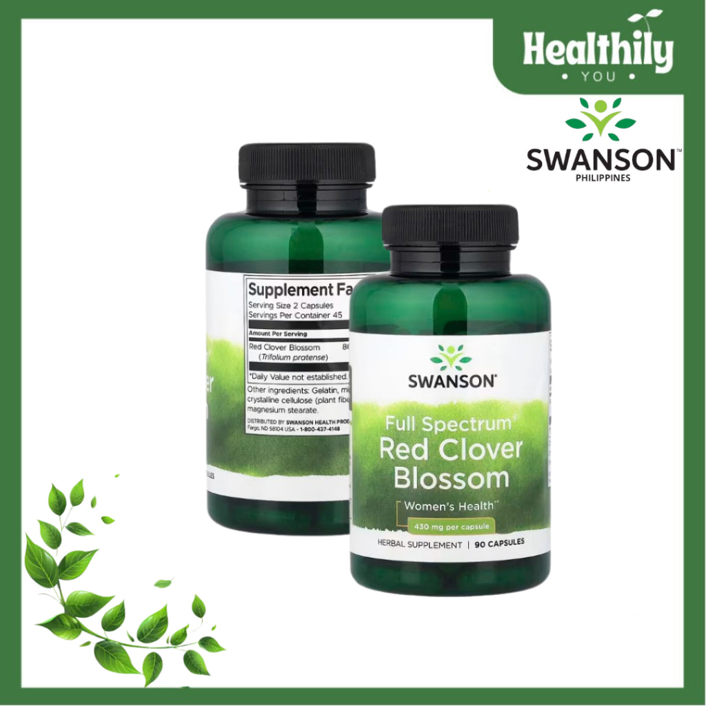 HealthilyYou | Swanson, Full Spectrum® Red Clover Blossom, 430 mg, 90 Capsules Menopausal Support
