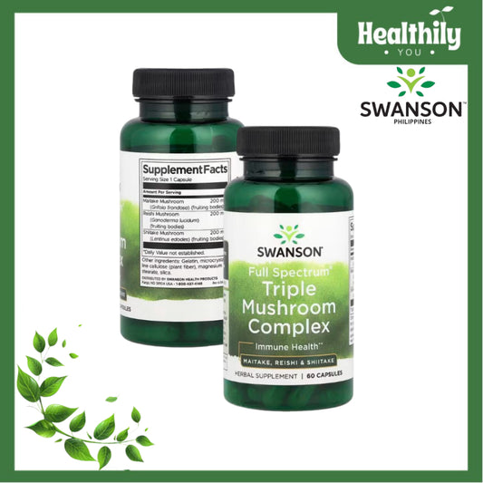 HealthilyYou | Swanson, Full Spectrum® Triple Mushroom Complex, 60 Capsules Immune Health