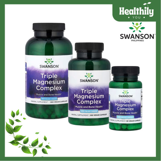 HealthilyYou | Swanson, Triple Magnesium Complex, 400 mg, Vegan Capsules Muscle and Bone Health