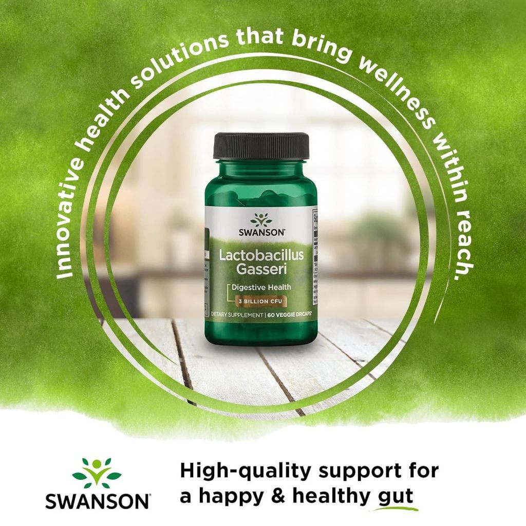 HealthilyYou | Swanson, Lactobacillus Gasseri, 3 Billion CFU, 60 Vegan DRcaps Digestive Health