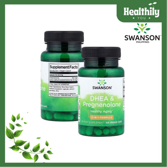 HealthilyYou | Swanson, DHEA & Pregnenolone, 60 Veggie Caps Healthy Aging  2-In-1 Formula