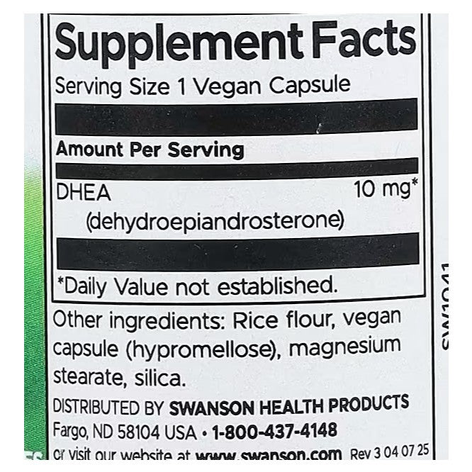 HealthilyYou | Swanson, DHEA, 10 mg, 120 Capsules Hormone Balance, Dietary Supplement