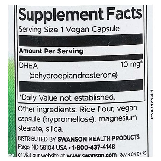 HealthilyYou | Swanson, DHEA, 10 mg, 120 Capsules Hormone Balance, Dietary Supplement