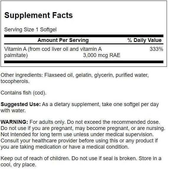 Healthily You | Swanson, Vitamin A, 10,000 IU (3,000 mcg RAE), 250 Softgels Eye and Vision Health