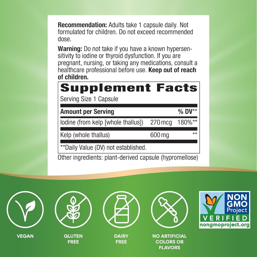 Nature's Way, Kelp, Whole Thallus ( Thyroid Support, Metabolic & Energy Support )