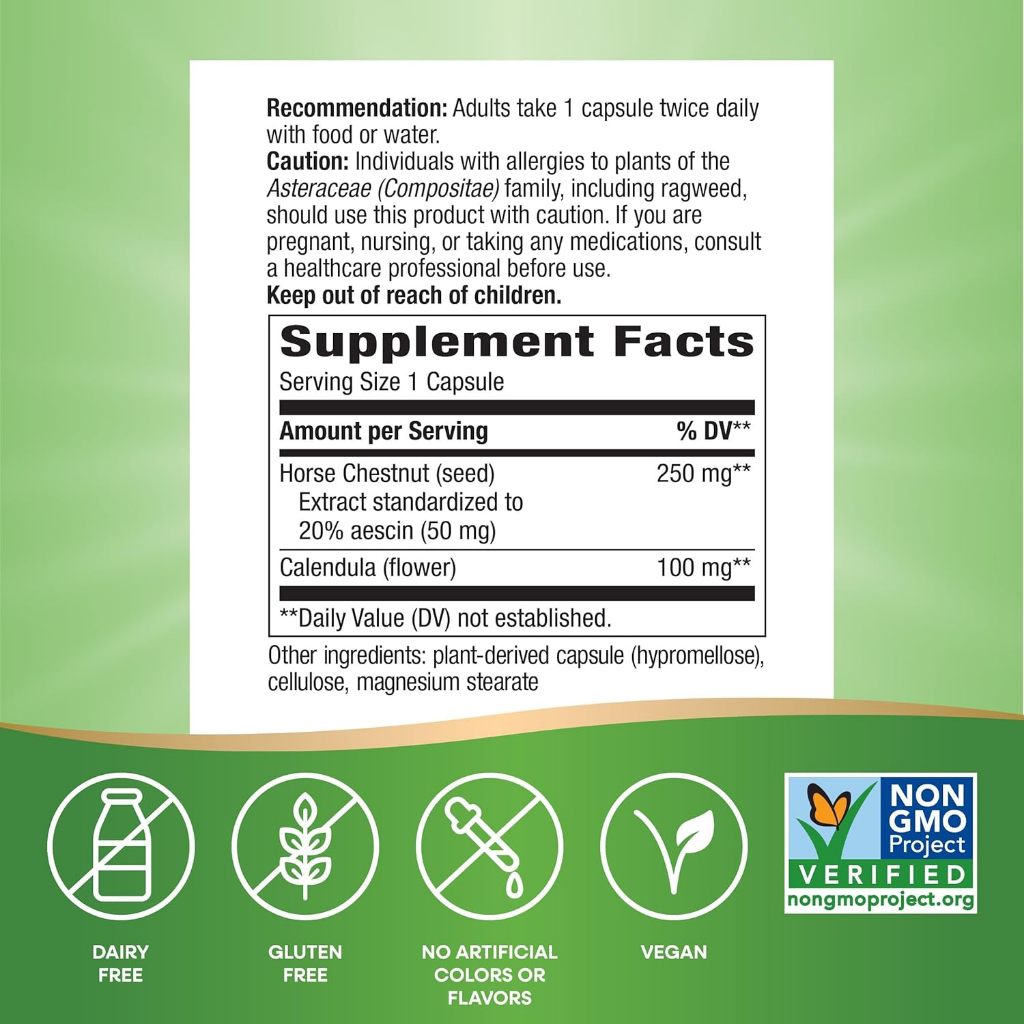 Nature's Way, Horse Chestnut ( Supports Healthy Leg Veins & Support Vascular Health )