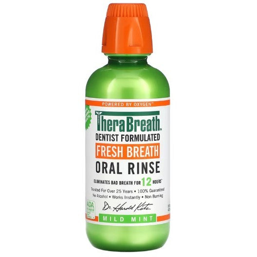 NaturalSolutions | TheraBreath, Fresh Breath Oral Rinse, Mild Mint, Fights Bad Breath for 12 Hours*