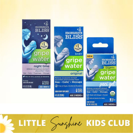 LittleSunshine | Mommy's Bliss, Original Gripe Water,  Night Time, Paci Gel, Relieves Stomach Pain
