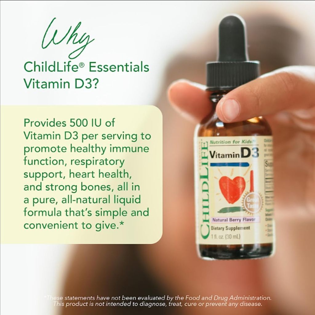 LittleSunshine | ChildLife Essentials, Vitamin D3, Natural Berry, 12.5 mcg Bone & Immune Health