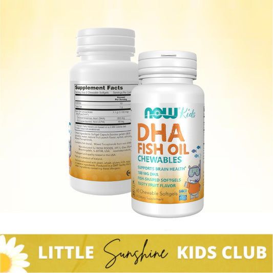 LittleSunshine | NOW Foods, Kid's DHA Fish Oil Chewables, Tasty Fruit, Supports Brain Health
