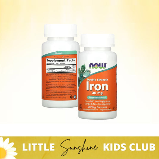 LittleSunshine | NOW Foods, Iron, 36 mg, 90 Veg Capsules Ferrochel™ Iron Bisglycinate
