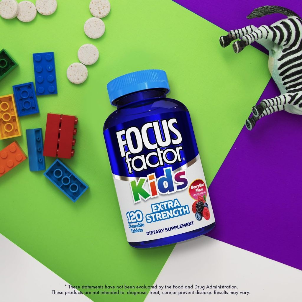 USA Supplements | Focus Factor, Kids, Berry Blast, 120 Chewable Tablets ( Multivitamin Support )