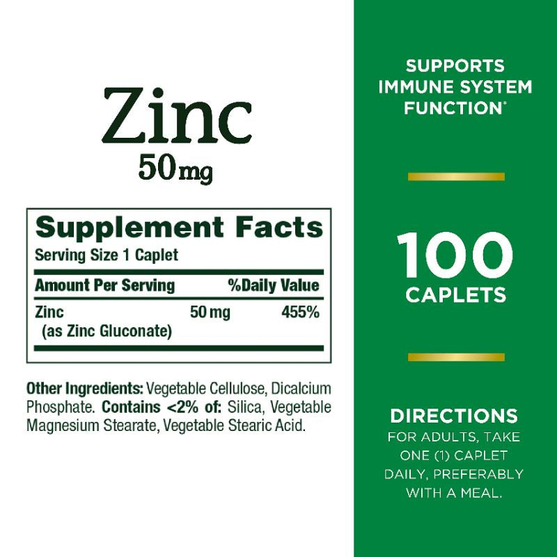 LowCostPh | Nature's Bounty, Zinc, 50 mg, 200 Tablets |  for Immune System Support