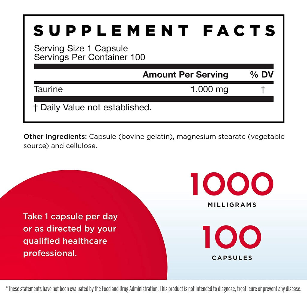 LowCostPh | NowFoods, Life Extension Taurine, Double Strength, 500 | 1,000 mg Nervous System