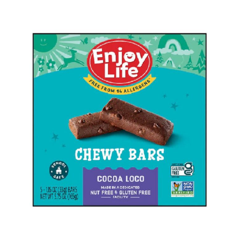 LowCostPH | Kelkin, Enjoy Life Chewy Bars, Cocoa Loco, 5 Bars, 1.15 oz, Oat Cookies Gluten Free