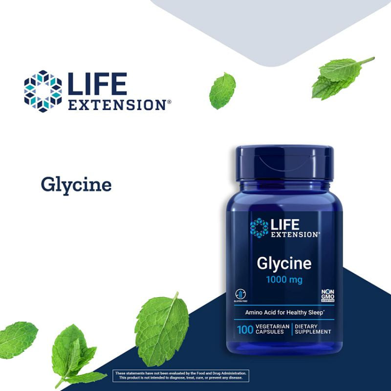 LowCostPh | NOW Foods, Life Extension Glycine, 1,000 mg, 100 Veg Caps, Amino Acid for Healthy Sleep