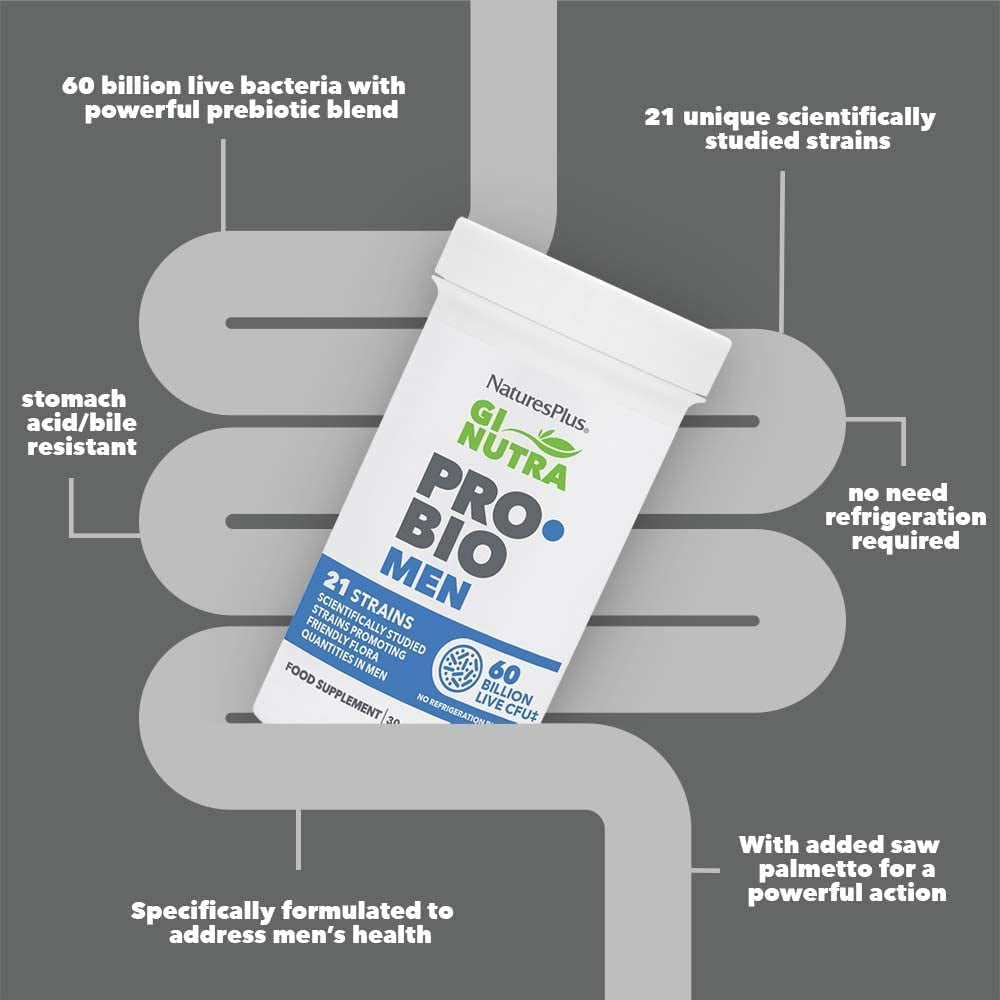 USA Onhand | Natures Plus GI Natural Probiotic Mega 35 strain Men 21Strain Women Dietary Supplements
