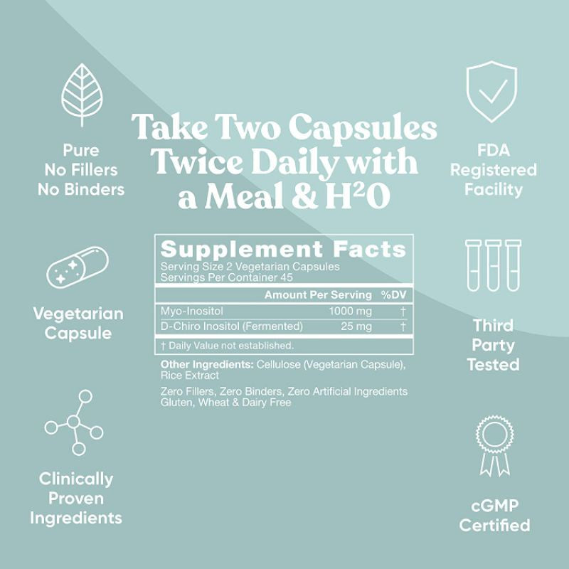 LowCostPh | Myo + D-Chiro, Myo Inositol, 120 Caps, Eu Natural, Regulate, Fertility Support