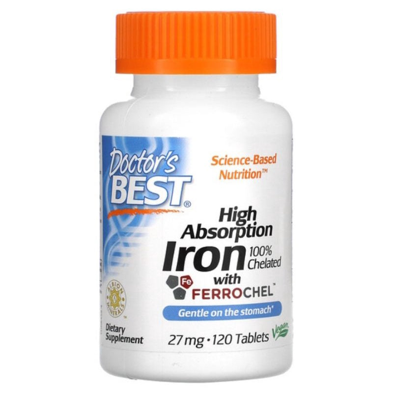 LowCostPH | Doctors Best High Absorption Iron with Ferrochel Nature's Bounty, Gentle Iron, 28 mg,