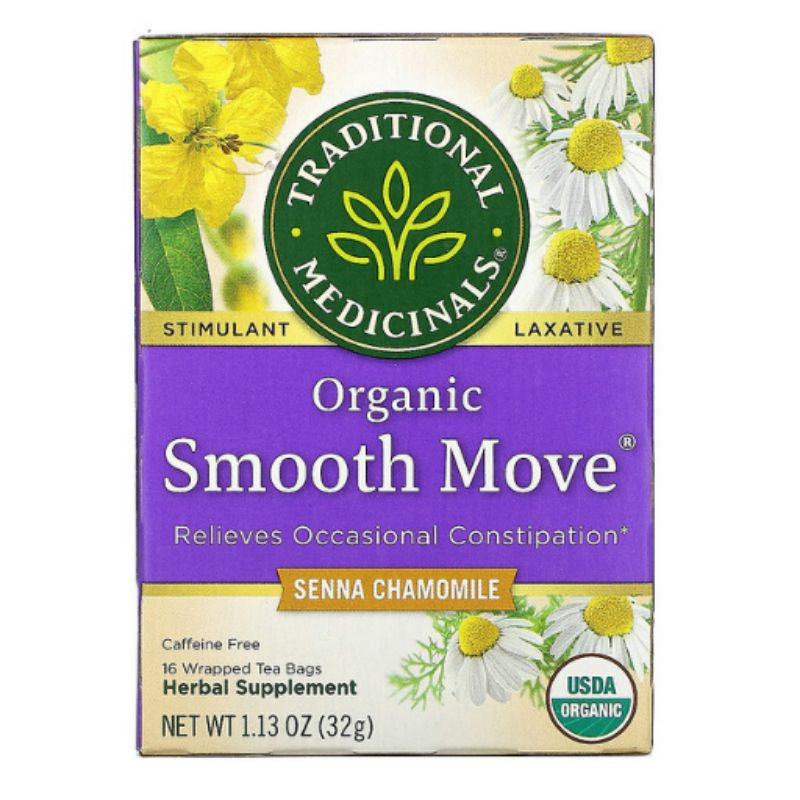 LowCostPH | Organic Smooth Move, Tulsi, Ginger, Healthy Cycle, 16 Wrapped Tea Bags, 1.13 oz (32 g)