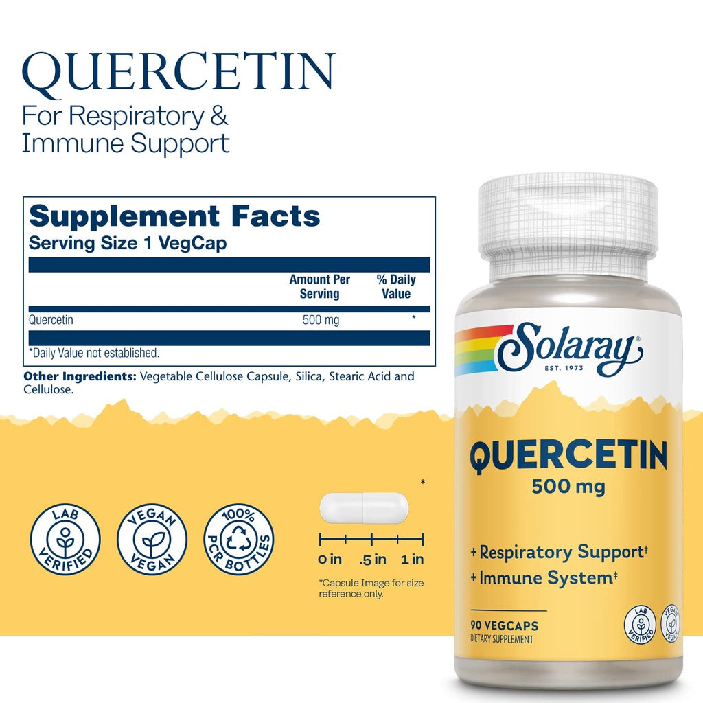 LowCostPh | Solaray, Quercetin, 500 mg, Mega Quercetin, 600 mg, VegCaps, Natural Factors, Quercetin,