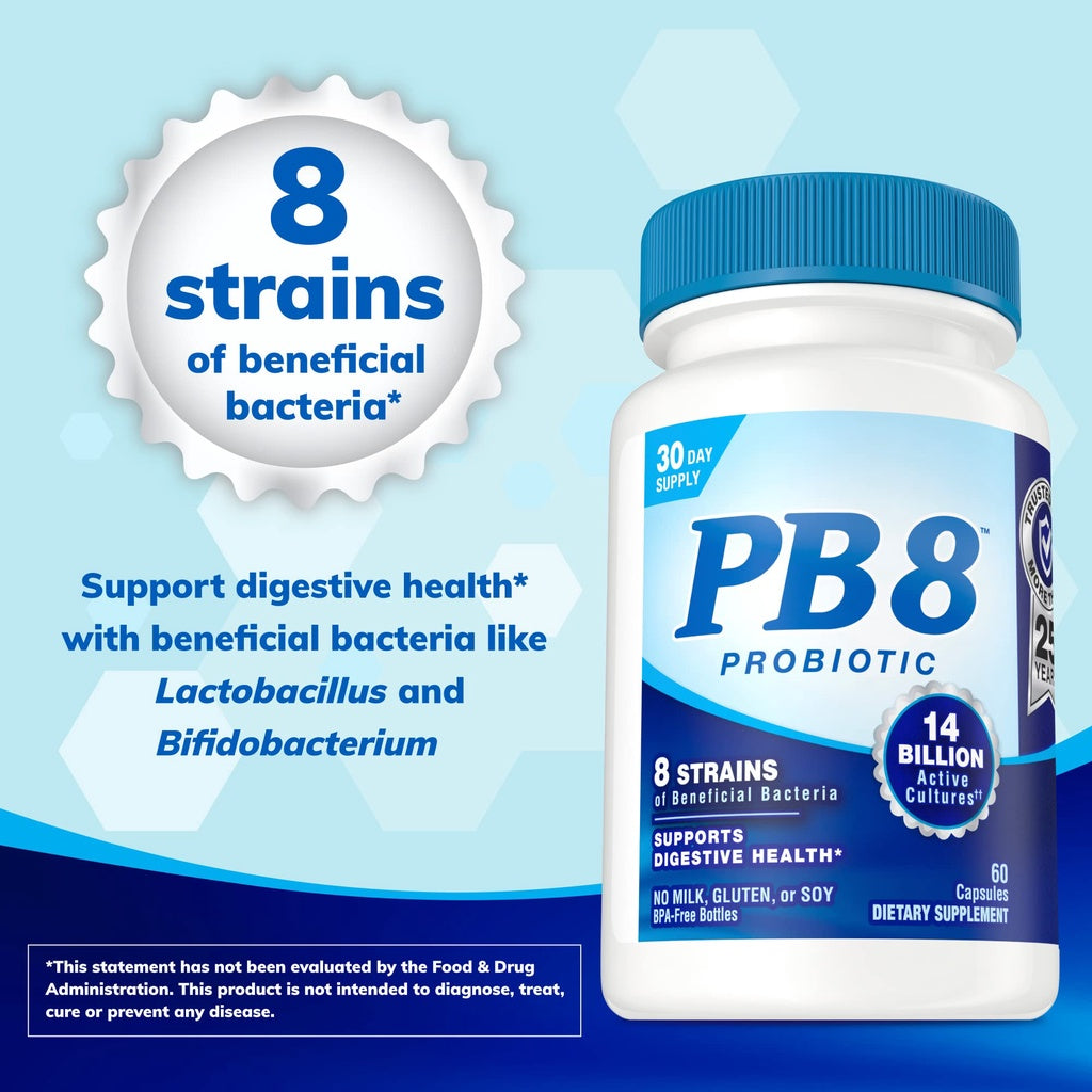 LowCostPH | Nutrition Now PB 8 Probiotic, 120 Capsules, 60Capsules Supports Digestive Health