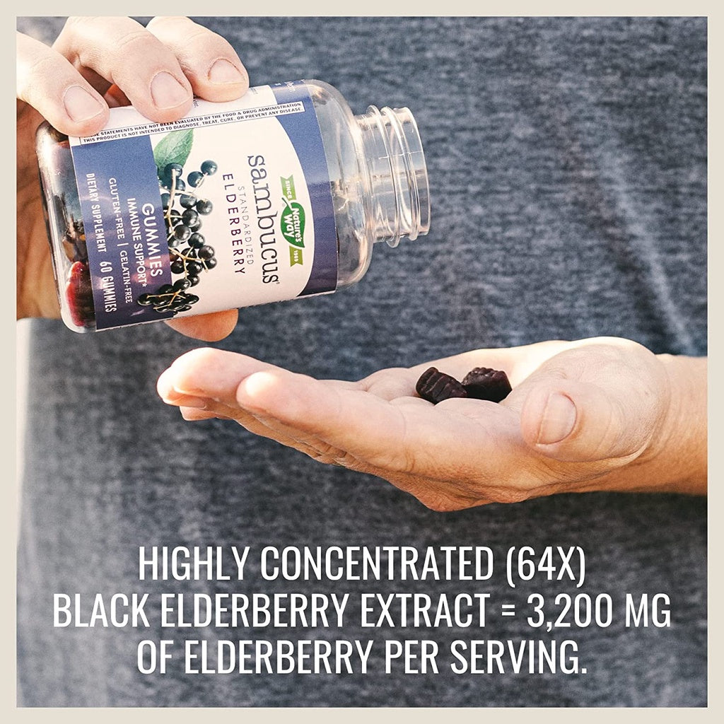 USA Onhand | Nature's Way Immune Support Sambucus Gummies for Kids and Adult Elderberry