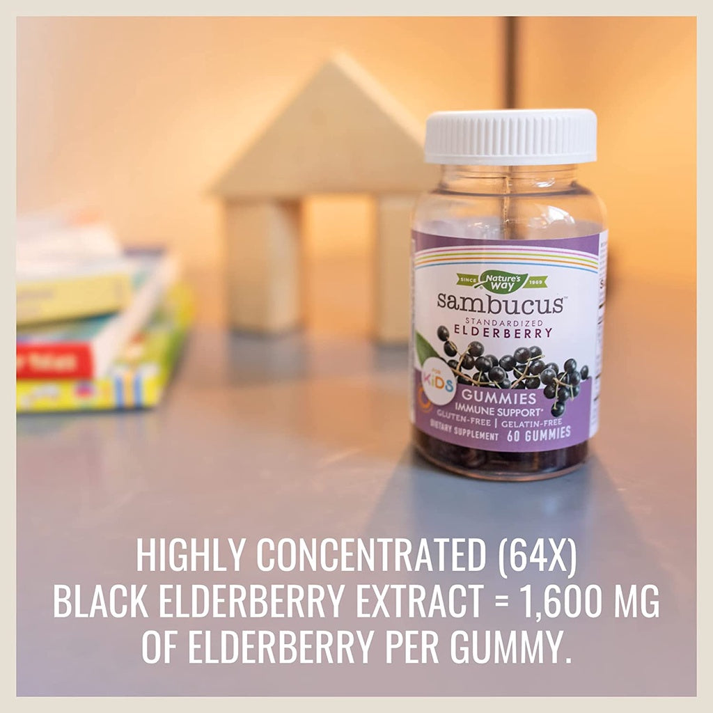 USA Onhand | Nature's Way Immune Support Sambucus Gummies for Kids and Adult Elderberry