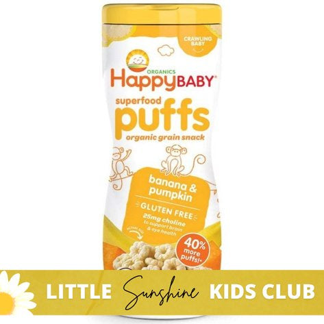 Little Sunshine | Happy Baby, Superfood Puffs Once Upon A Farm, Organic Fruit & Veggie Puffs,