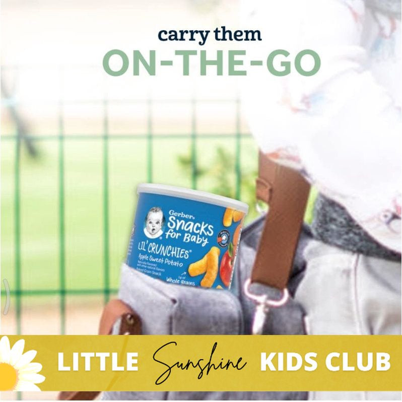 LittleSunshine | Gerbers, Snacks for Baby, Lil' Crunchies, Baked Grain Snack, Wheels 8+Months,(42 g)