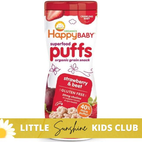 Little Sunshine | Happy Baby, Superfood Puffs Once Upon A Farm, Organic Fruit & Veggie Puffs,
