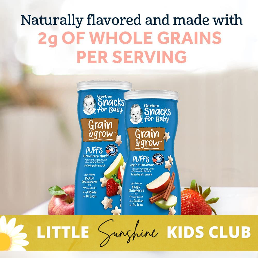 Little Sunshine | Gerbers Puffs, Puffed Grain Snack, 8+ Months,, 1.48 oz (42 g) Baby Snacks