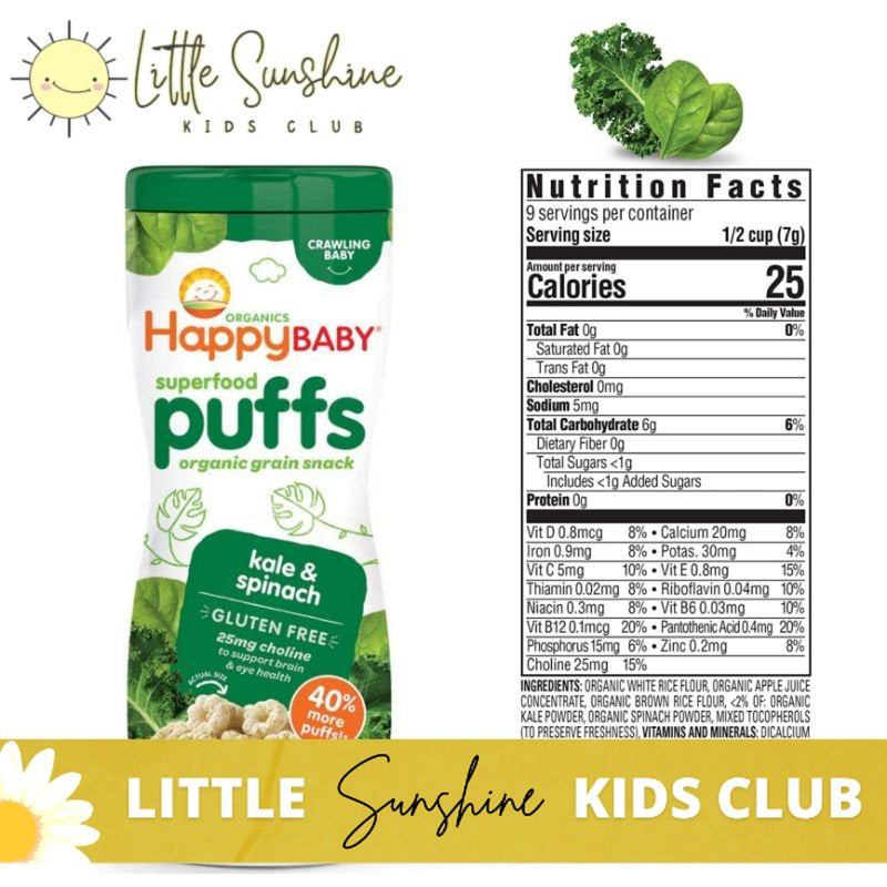 Little Sunshine | Happy Baby, Superfood Puffs Once Upon A Farm, Organic Fruit & Veggie Puffs,