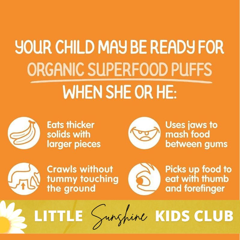 Little Sunshine | Happy Baby, Superfood Puffs Once Upon A Farm, Organic Fruit & Veggie Puffs,